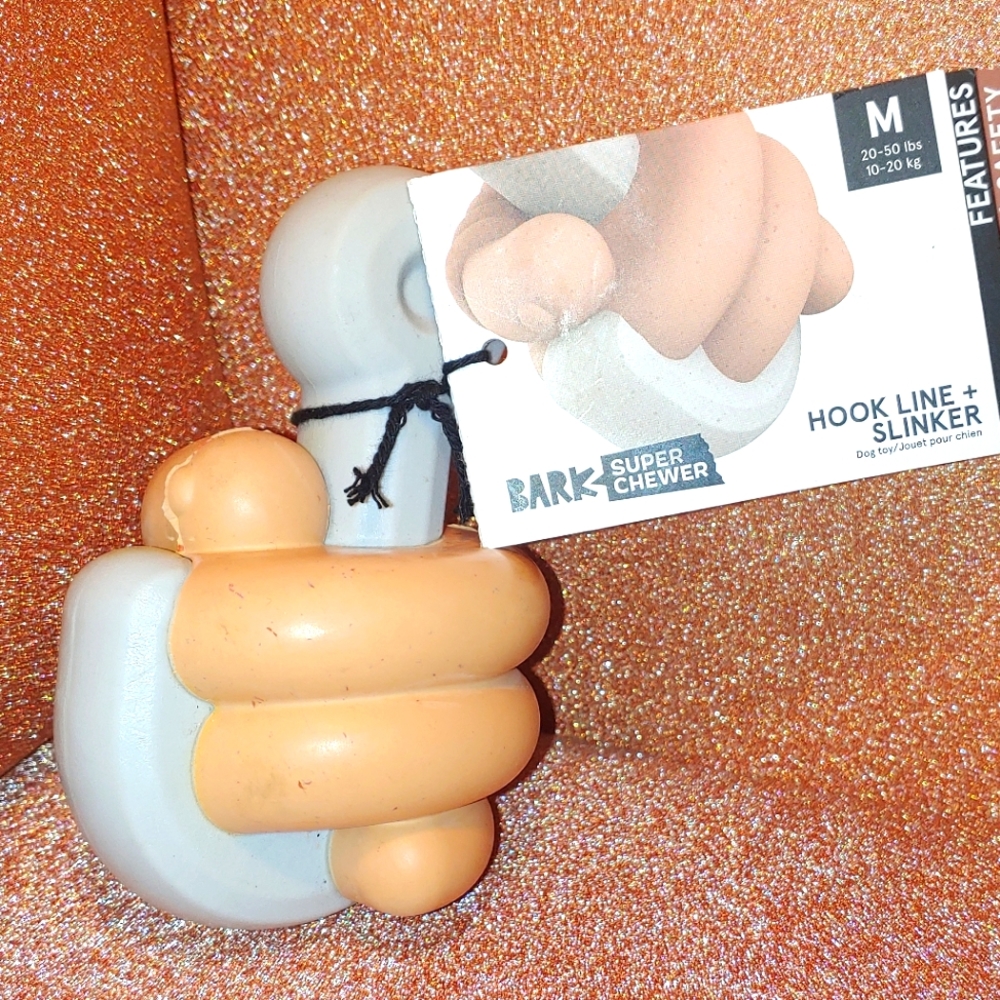 Bark Superchewer Hook Line + Slinker Dog Toy Fishing